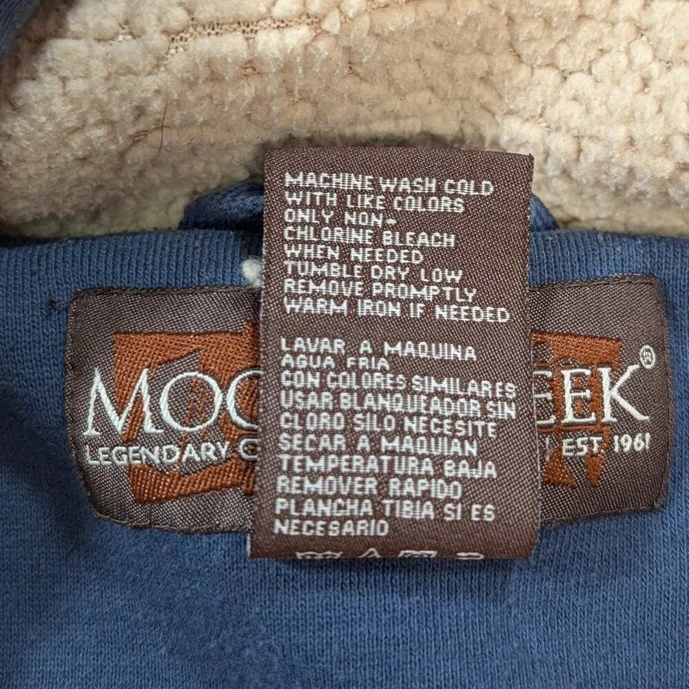 Moose Creek Sherpa Lined Full Zip Hoodie Men XXL Blue Outdoor Jacket
